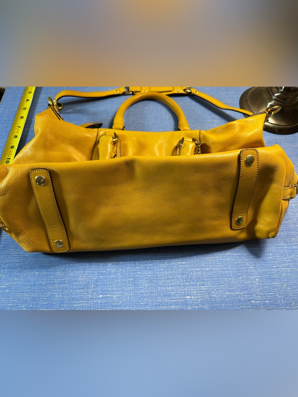 Coach Madison Large Sabrina 12949 Yellow Leather Satchel Shoulder Bag Y2K - Picture 5 of 12